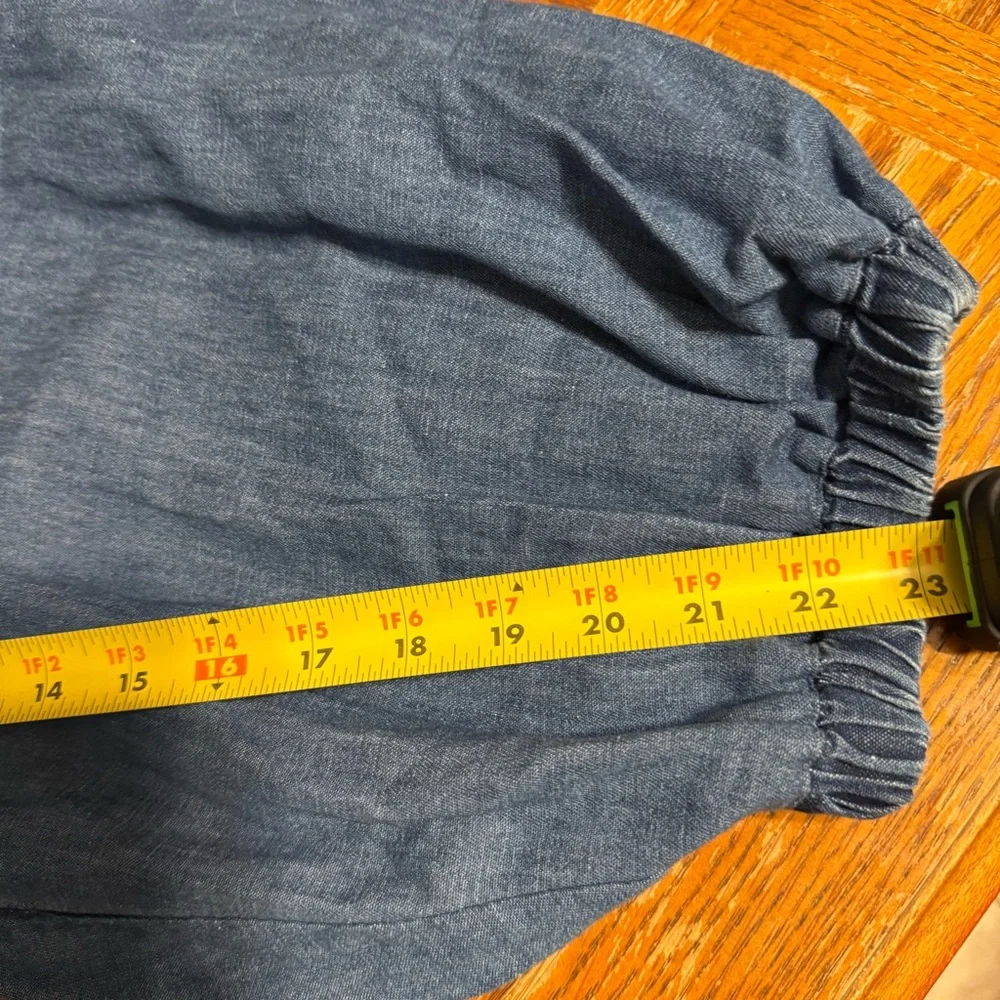 Lucy & Yak Rumi Cargo Denim Balloon Pants UK 24 or US 20 Elastic Waist Pull-on - Picture 15 of 15